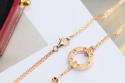 [Rose Tomorrow]LOVE NECKLACE ADJUSTABLE ROSE GOLD 2 DIAMOND