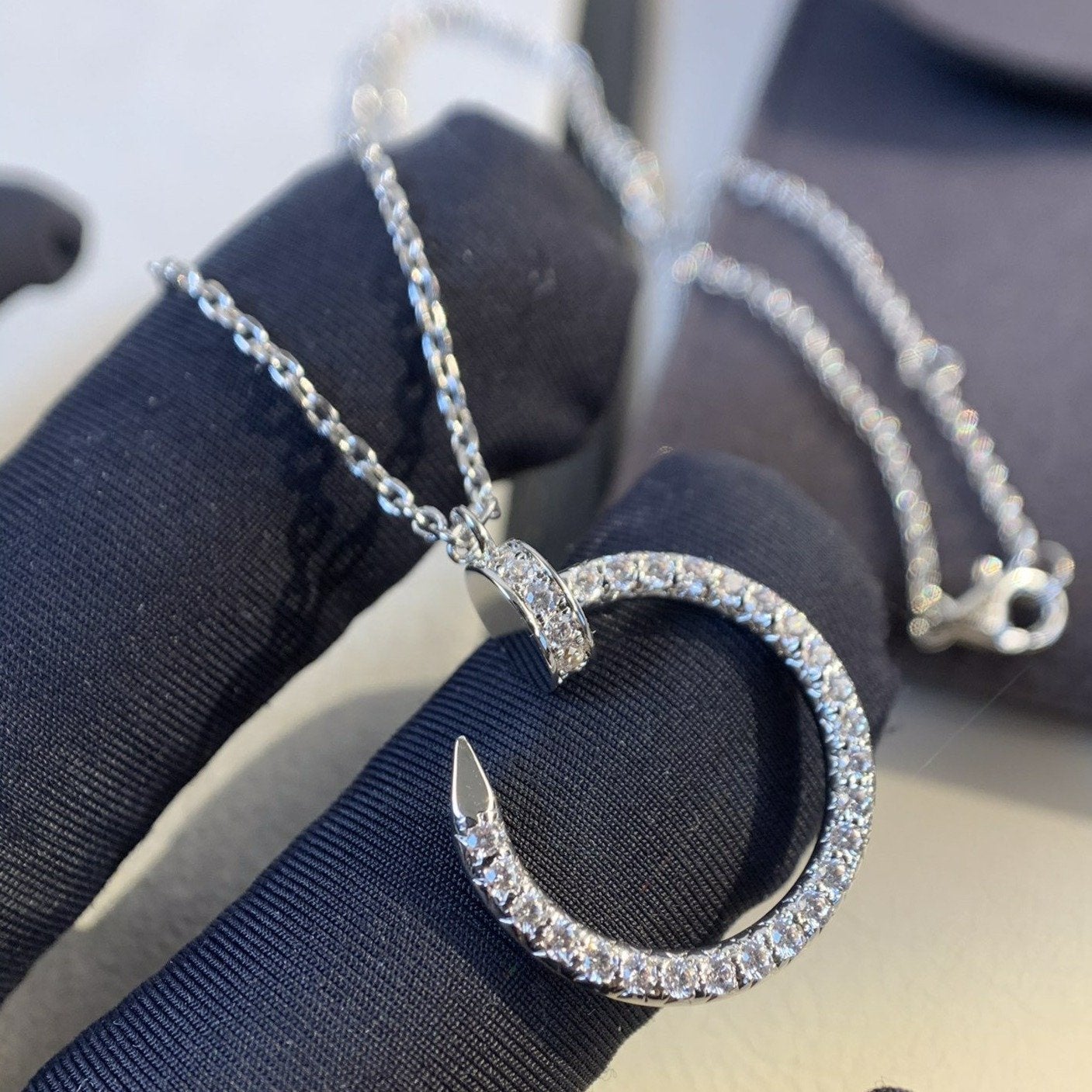 [Rose Tomorrow]JUSTE NECKLACE SILVER DIAMONDS