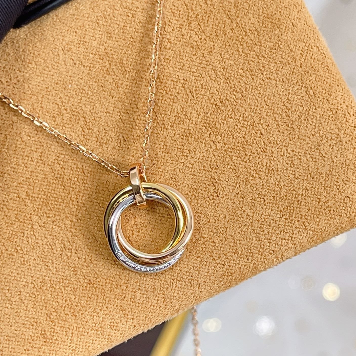 [Rose Tomorrow]TRINITY NECKLACE SILVER GOLD PINK GOLD DIAMONDS