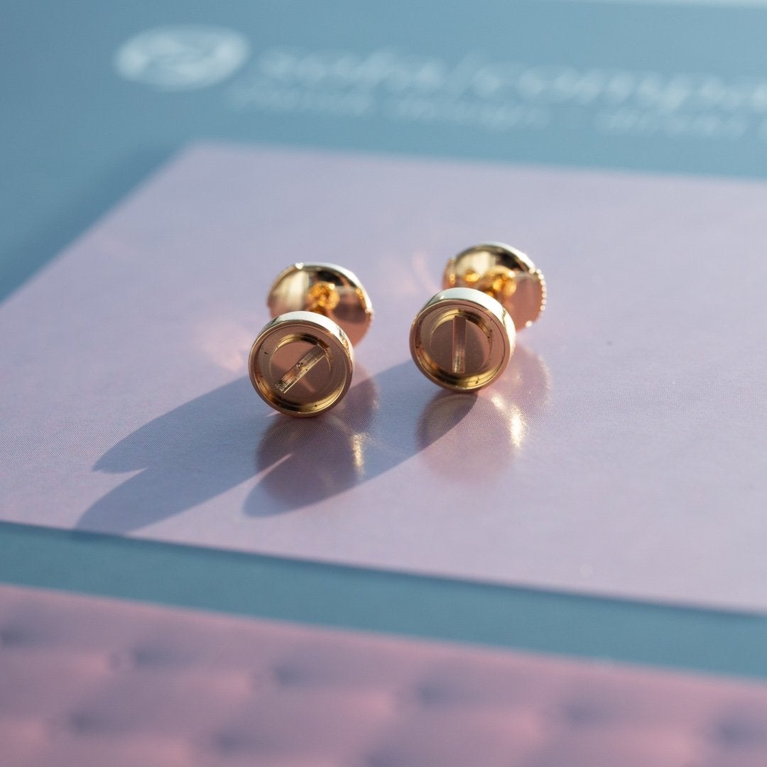 [Rose Tomorrow]LOVE EARRINGS PINK GOLD 10MM