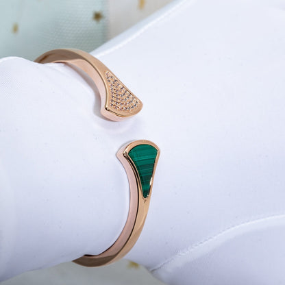 [Rose Tomorrow]DREAM BRACELET OPEN MALACHITE PINK GOLD