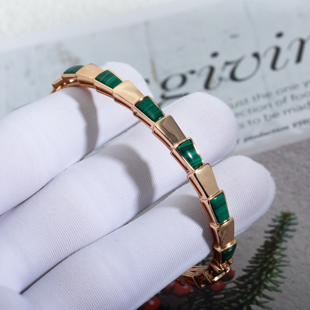 [Rose Tomorrow]SERPENTI BRACELET PINK GOLD MALACHITE