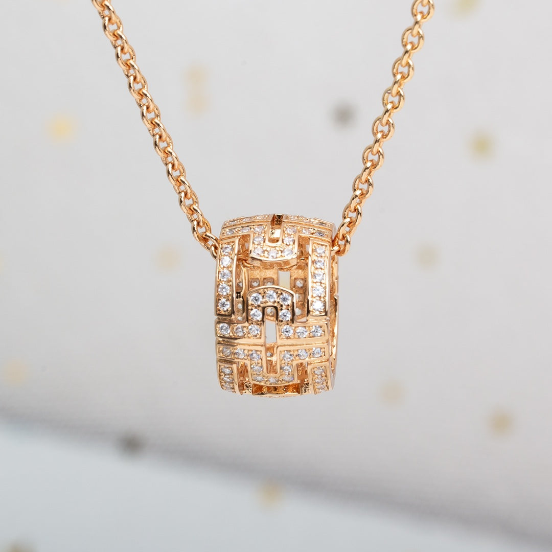 [Rose Tomorrow]PARENTESI NECKLACE PINK GOLD DIAMOND