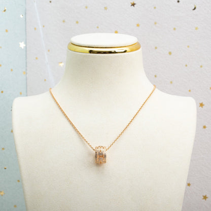 [Rose Tomorrow]PARENTESI NECKLACE PINK GOLD DIAMOND