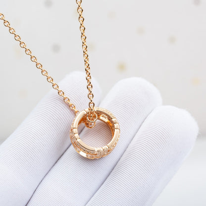 [Rose Tomorrow]PARENTESI NECKLACE PINK GOLD DIAMOND