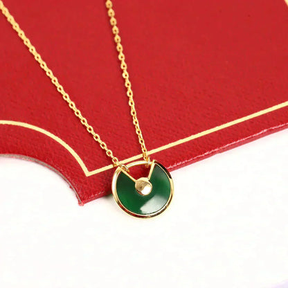 [Rose Tomorrow]AMULETTE GOLD MALACHITE NECKLACE