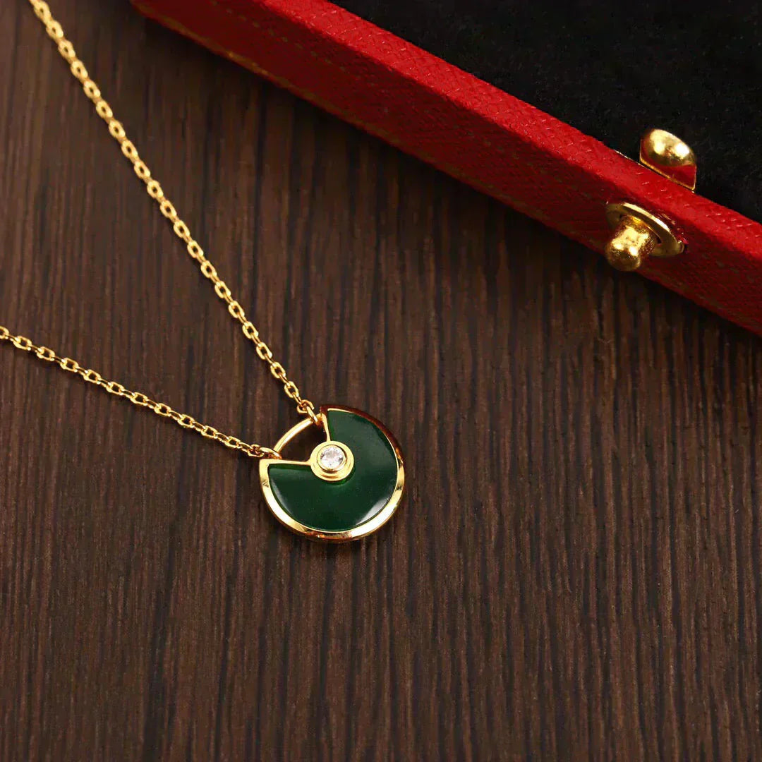 [Rose Tomorrow]AMULETTE GOLD MALACHITE NECKLACE