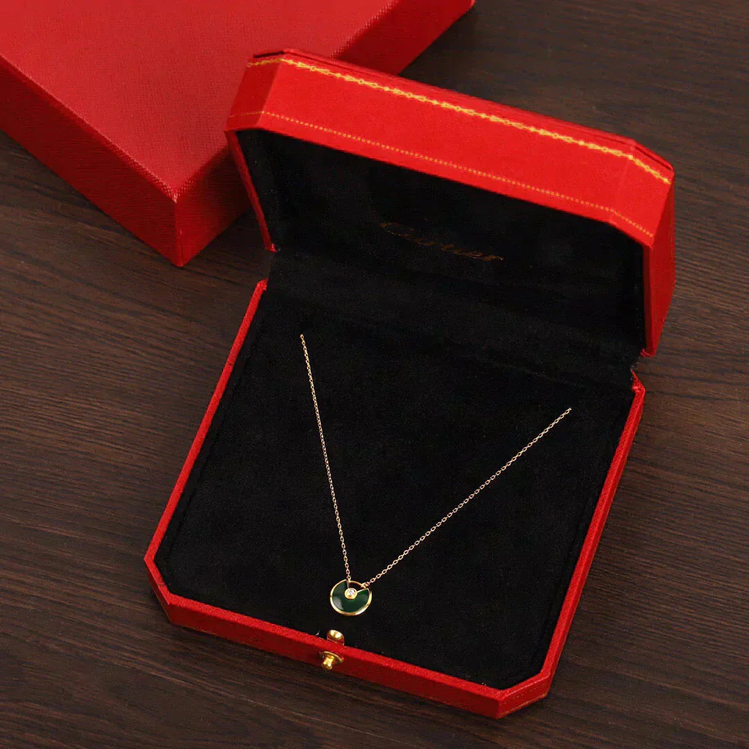 [Rose Tomorrow]AMULETTE GOLD MALACHITE NECKLACE