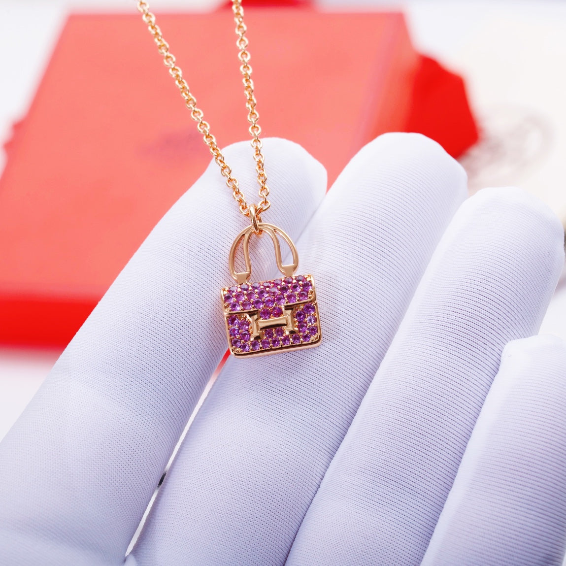 [Rose Tomorrow]CONSTANCE PEDANT PURPLE DIAMOND NECKLACE