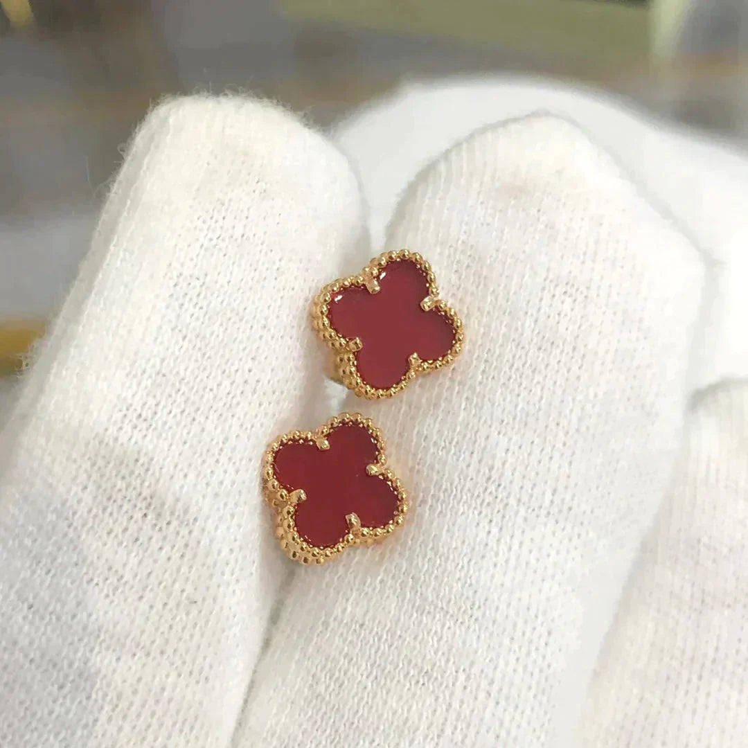 [Rose Tomorrow]CLOVER MINI 9.5MM CARNELIAN EARRINGS