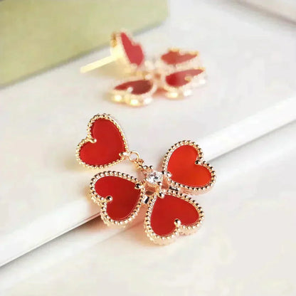 [Rose Tomorrow]SWEET CLOVER CARNELIAN EARRINGS