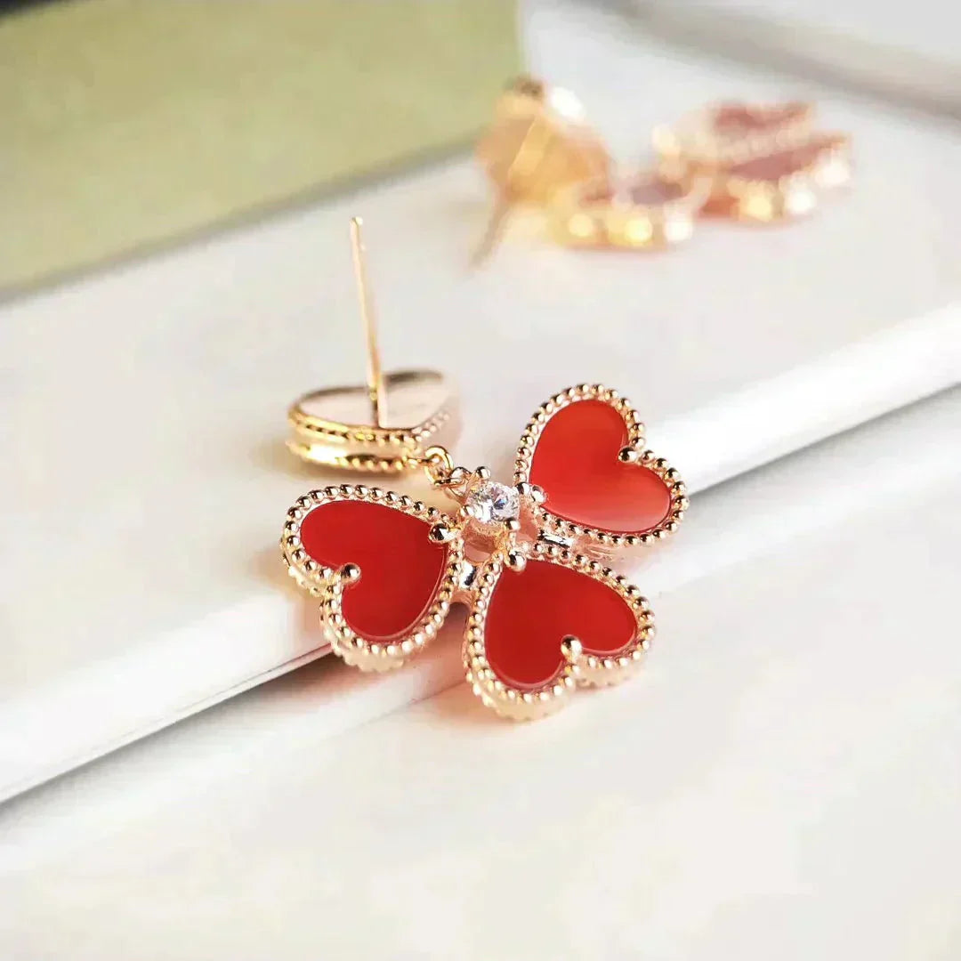 [Rose Tomorrow]SWEET CLOVER CARNELIAN EARRINGS