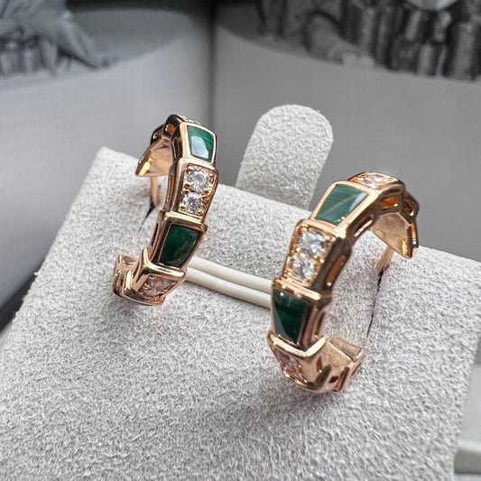 [Rose Tomorrow]SERPENTI MALACHITE PINK GOLD EARRINGS