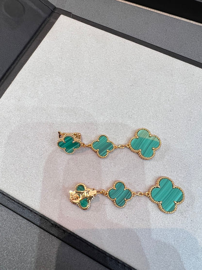 [Rose Tomorrow]CLOVER MALACHITE 3 MOTIFS GOLD