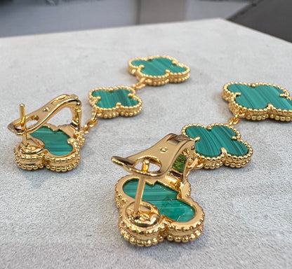 [Rose Tomorrow]CLOVER MALACHITE 3 MOTIFS GOLD