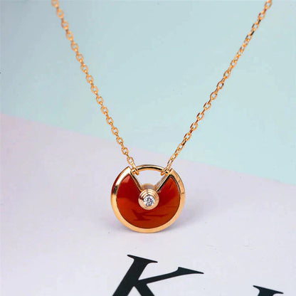 [Rose Tomorrow]AMULETTE GOLD CARNELIAN ONYX NECKLACE