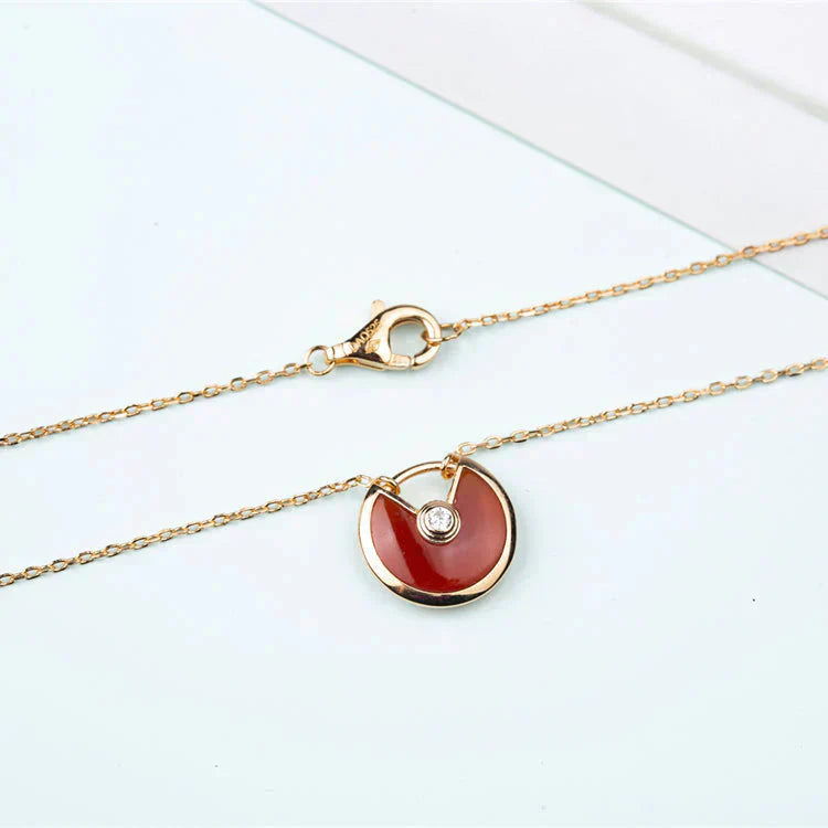 [Rose Tomorrow]AMULETTE GOLD CARNELIAN ONYX NECKLACE