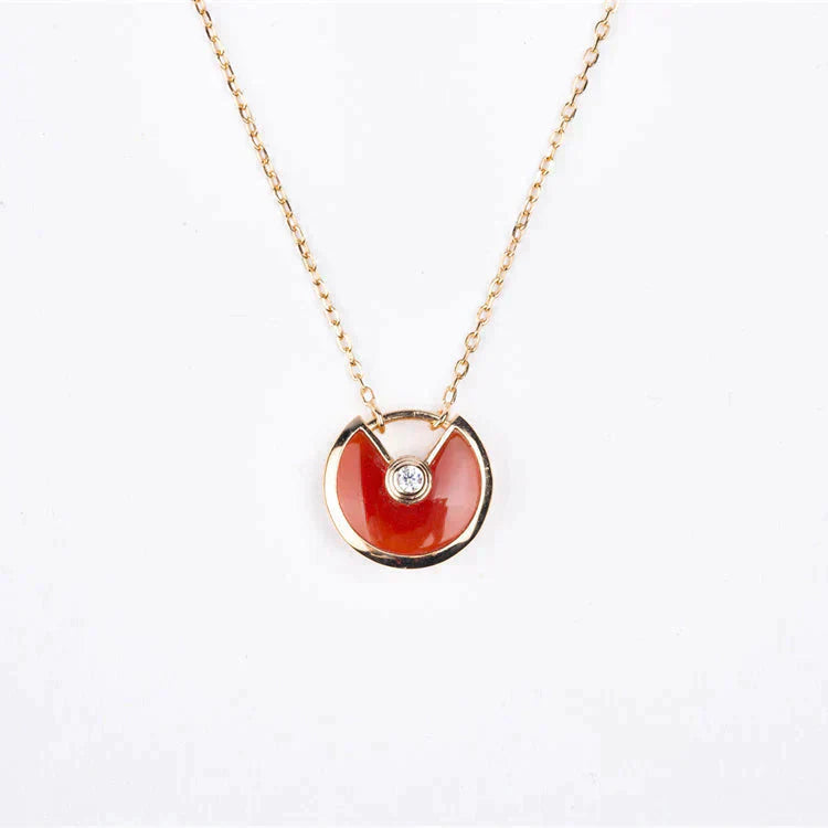 [Rose Tomorrow]AMULETTE GOLD CARNELIAN ONYX NECKLACE