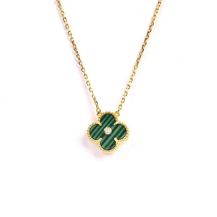 [Rose Tomorrow]CLOVER 15MM DIAMOND TURQUOISE NECKLACE