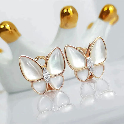 [Rose Tomorrow]BUTTERFLY MOP DIAMOND EARRINGS