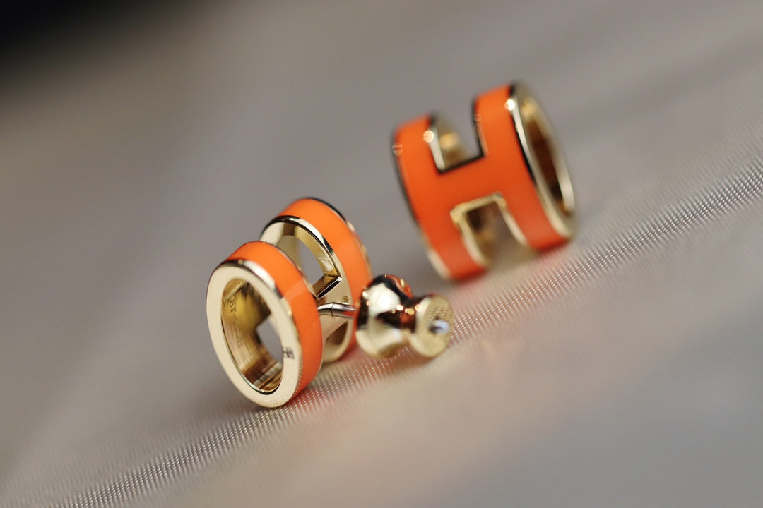 [Rose Tomorrow]MINI POP H EARRINGS ORANGE