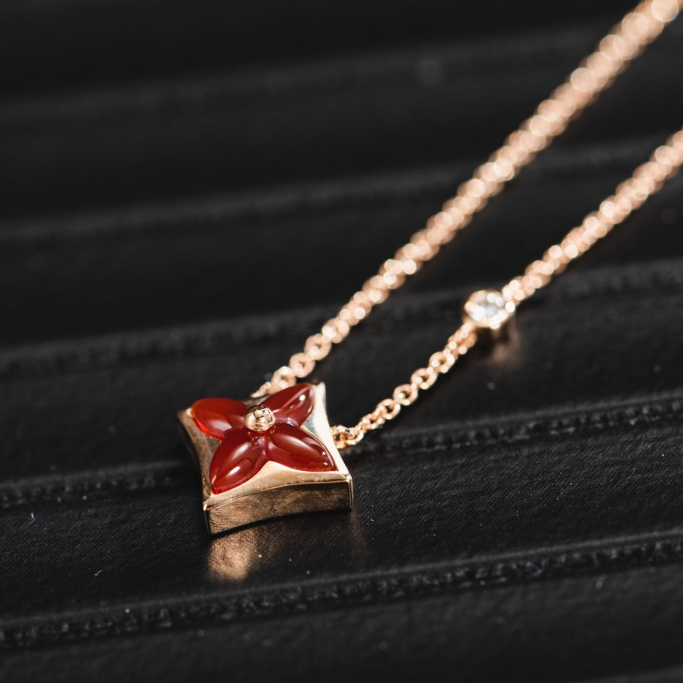 [Rose Tomorrow]STAR NECKLACE PINK GOLD 1 DIAMOND