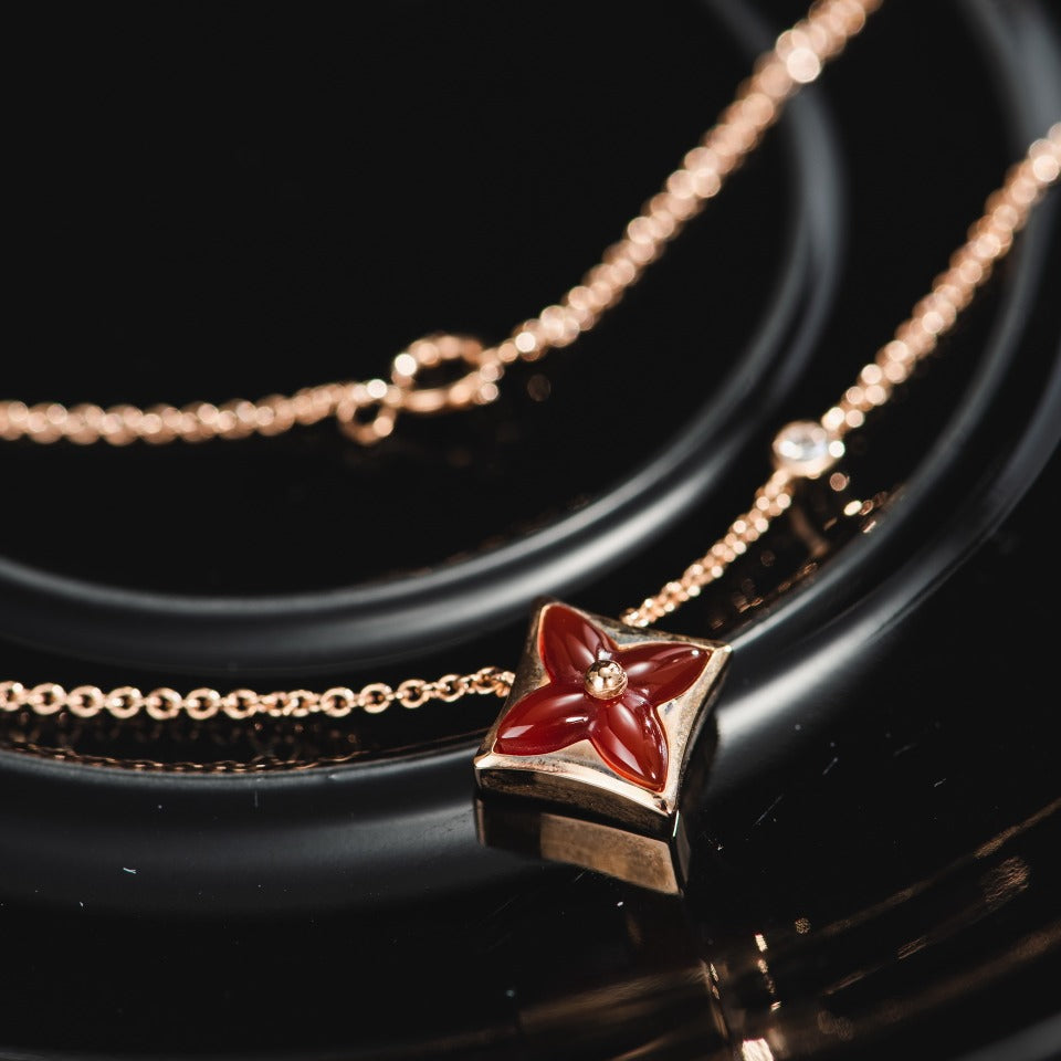 [Rose Tomorrow]STAR NECKLACE PINK GOLD 1 DIAMOND