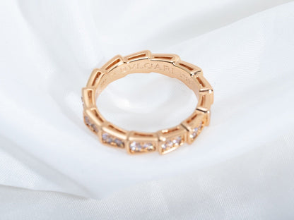 [Rose Tomorrow]SERPENTI RING PINK GOLD DIAMOND PAVED 3MM