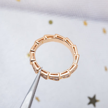 [Rose Tomorrow]SERPENTI RING PINK GOLD DIAMOND PAVED 3MM