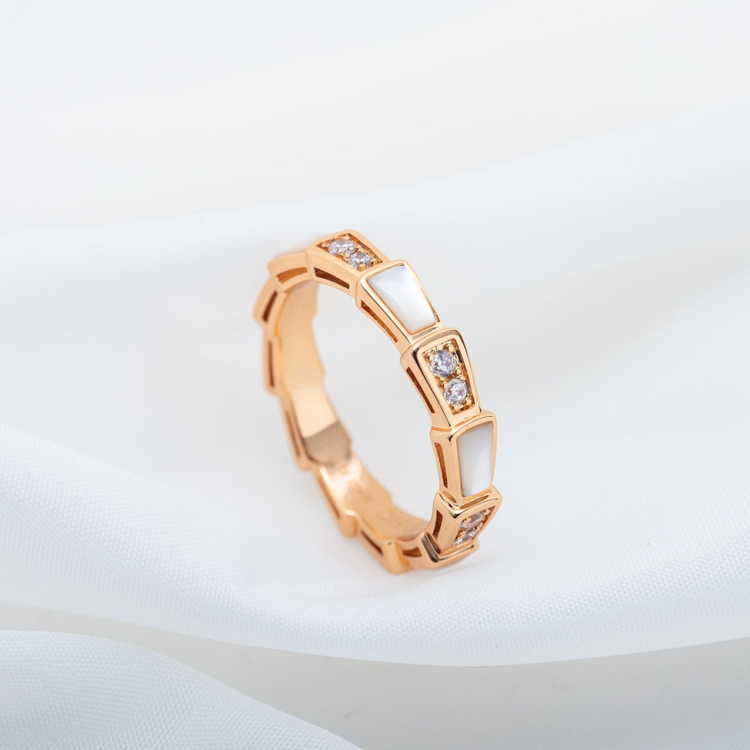 [Rose Tomorrow]SERPENTI RING PINK GOLD DIAMOND MOP 3MM