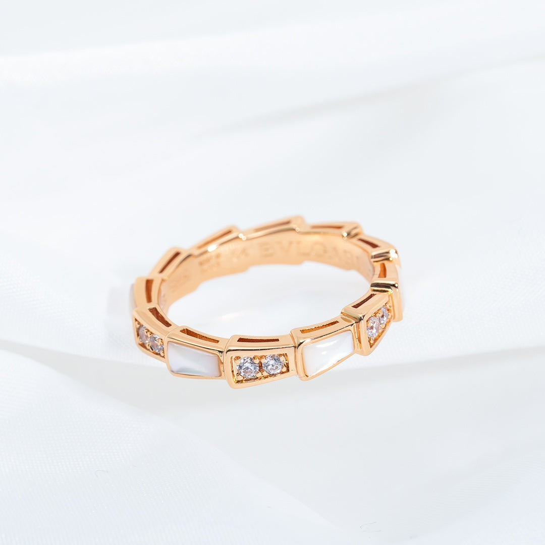 [Rose Tomorrow]SERPENTI RING PINK GOLD DIAMOND MOP 3MM