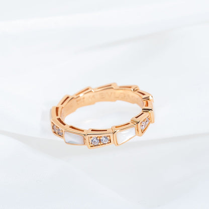 [Rose Tomorrow]SERPENTI RING PINK GOLD DIAMOND MOP 3MM