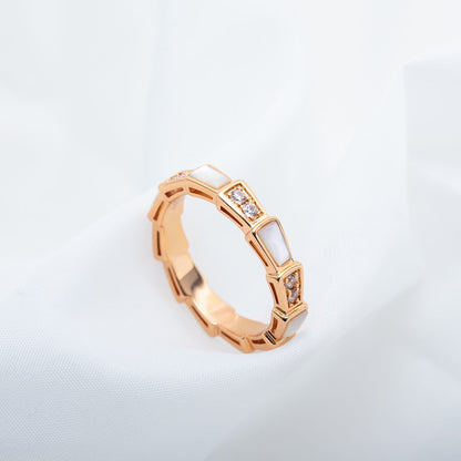 [Rose Tomorrow]SERPENTI RING PINK GOLD DIAMOND MOP 3MM