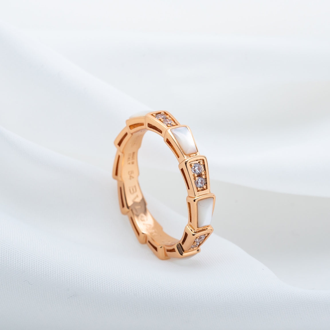 [Rose Tomorrow]SERPENTI RING PINK GOLD DIAMOND MOP 3MM