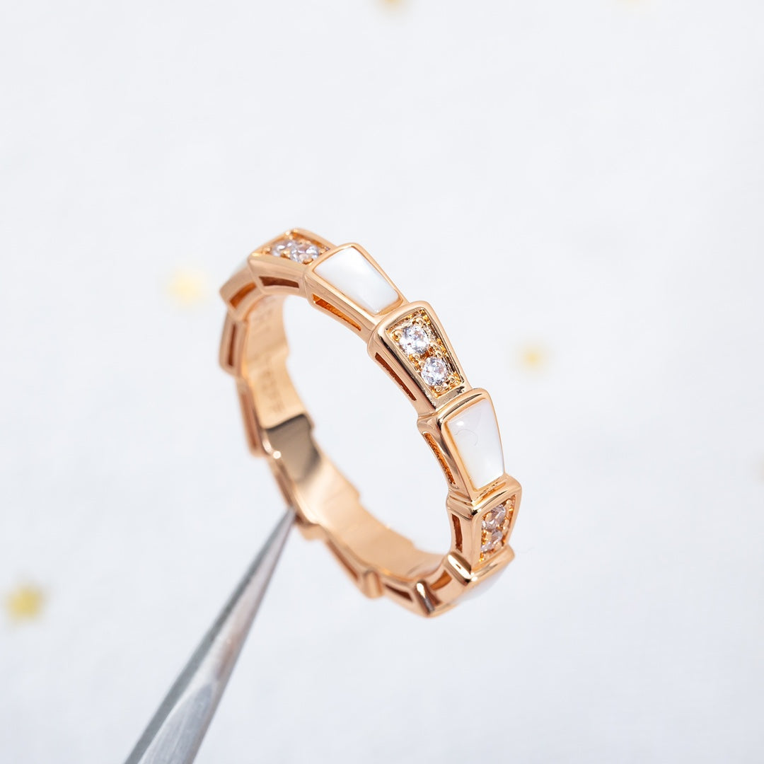 [Rose Tomorrow]SERPENTI RING PINK GOLD DIAMOND MOP 3MM