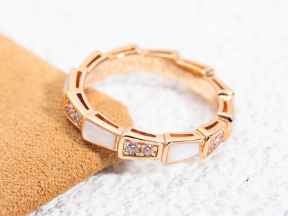 [Rose Tomorrow]SERPENTI RING PINK GOLD DIAMOND MOP 3MM