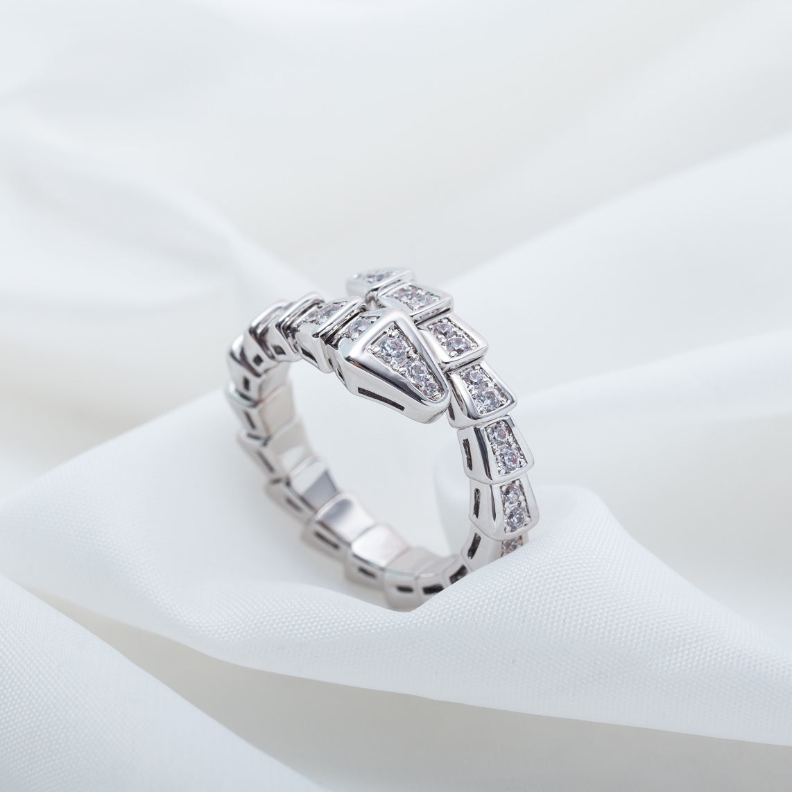 [Rose Tomorrow]SERPENTI RING SILVER DIAMOND PAVED 4MM