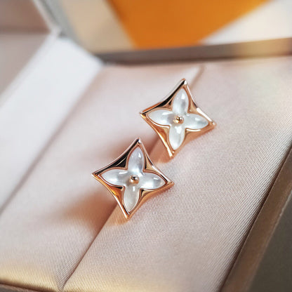 [Rose Tomorrow]STAR MOP PINK GOLD EARRINGS