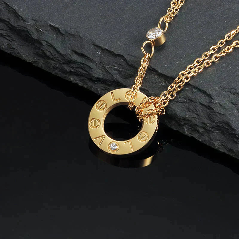 [Rose Tomorrow]LOVE NECKLACE 16MM 2 DIAMONDS