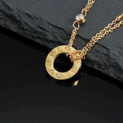 [Rose Tomorrow]LOVE NECKLACE 16MM 2 DIAMONDS