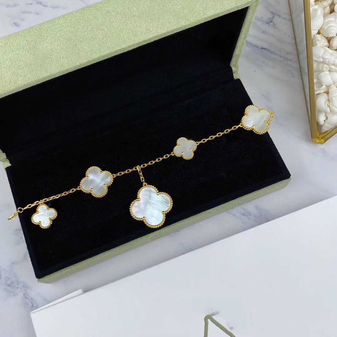 [Rose Tomorrow]MAGIC CLOVER MOP GOLD BRACELET 5 MOTIFS