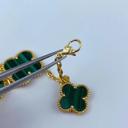 [Rose Tomorrow]MAGIC CLOVER MALACHITE GOLD BRACELET 5 MOTIFS