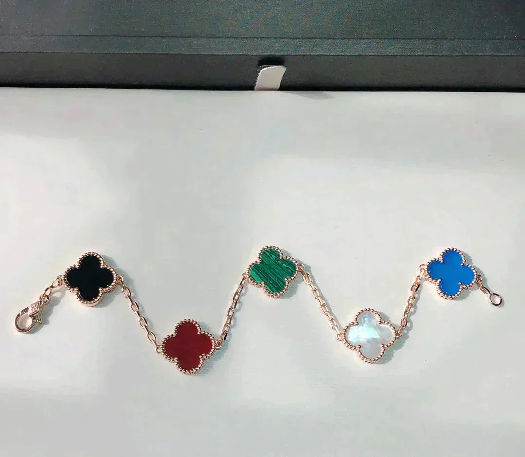 [Rose Tomorrow]CLOVER 5 MOTIFS MULTICOLOR  BRACELET