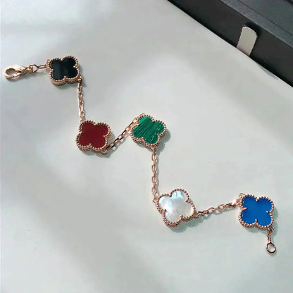 [Rose Tomorrow]CLOVER 5 MOTIFS MULTICOLOR  BRACELET