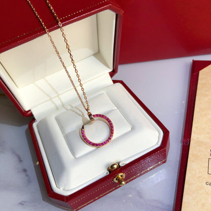 [Rose Tomorrow]JUSTE NECKLACE GOLD RED DIAMONDS