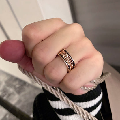 [Rose Tomorrow]ZERO 1 PINK GOLD BLACK CERAMIC RING