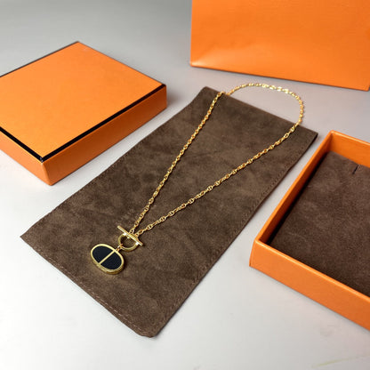 [Rose Tomorrow]CHAINE VERSO BLACK CERAMIC NECKLACE