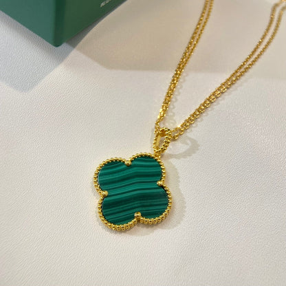 [Rose Tomorrow]CLOVER 25MM MALACHITE GOLD NECKLACE