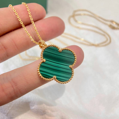 [Rose Tomorrow]CLOVER 25MM MALACHITE GOLD NECKLACE