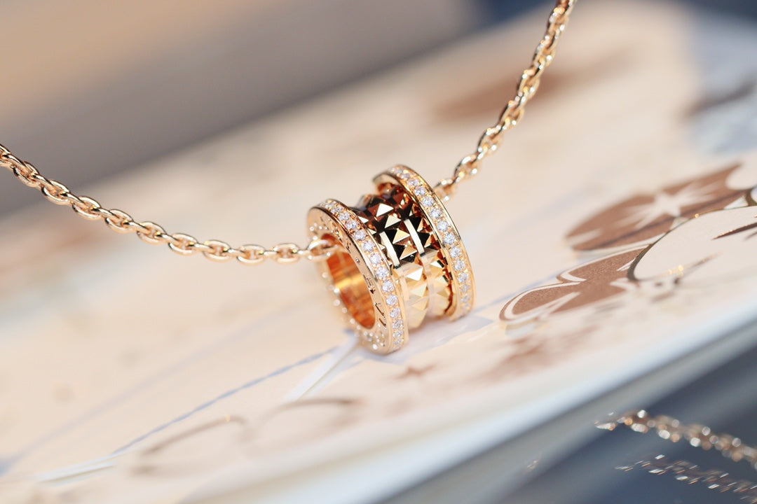 [Rose Tomorrow]ZERO 1 ROCK PEDANT PINK GOLD NECKLACE